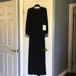 Rhinestone embellished wide leg jumpsuit